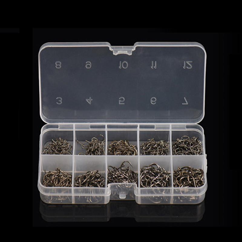 600PCS High Carbon Steel Barbed Circle Fishing Hooks (Sizes 3#-12#)