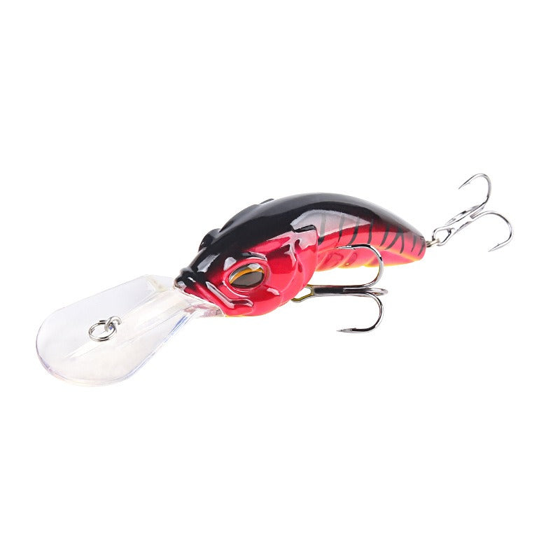 Wide Tongue Deep Dive ABS Rock Mino 10.4cm 14.5g - Enhanced Three Hook Simulated Bait