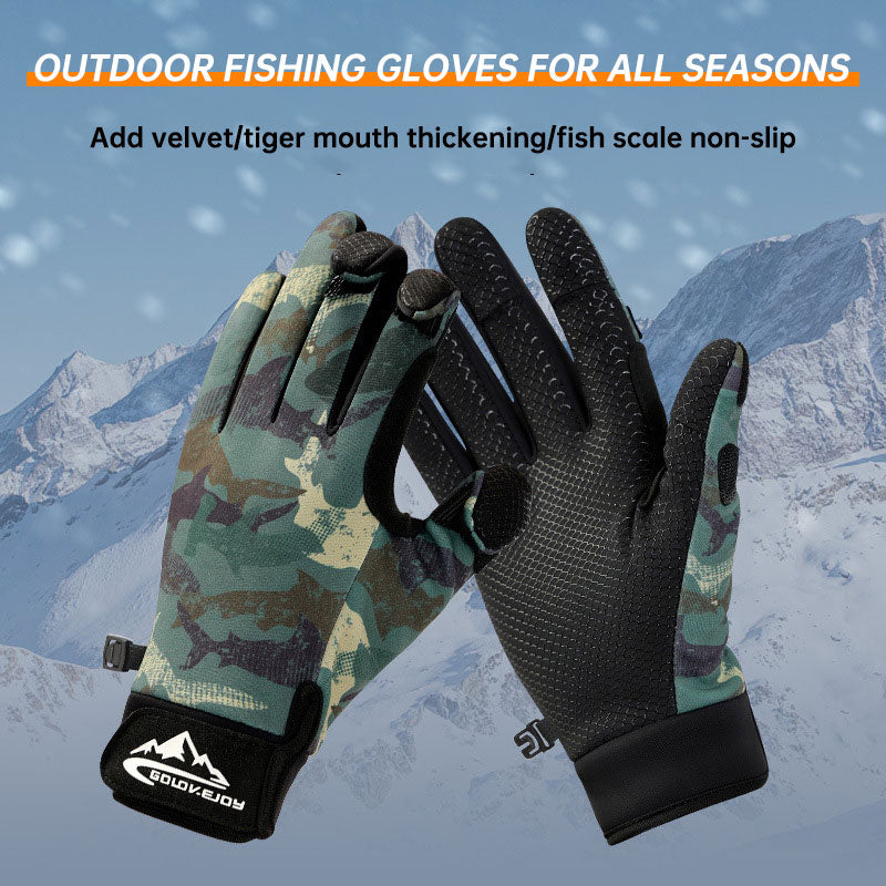 Outdoor Luya Three-Finger Fishing Gloves - Warm, Windproof & Non-Slip
