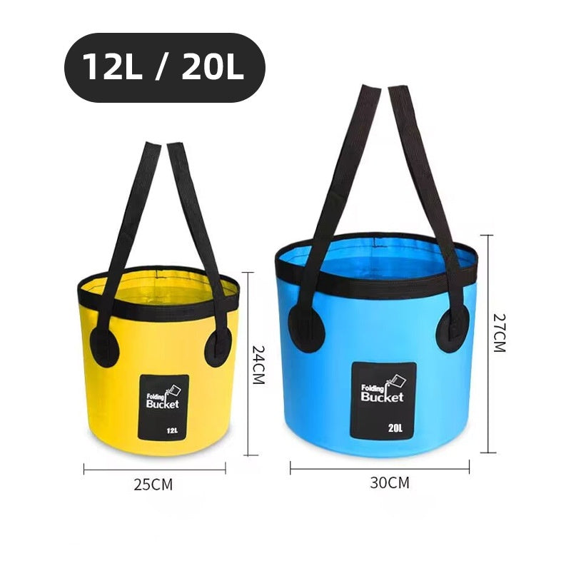 Portable Waterproof Fishing and Camping Bucket Bag - Foldable PVC Water Storage