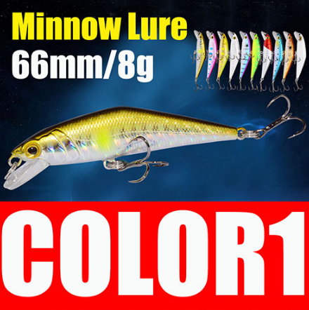 Bass Wobblers Trout Fishing Lure - 66mm/8g Minnow Hard Baits