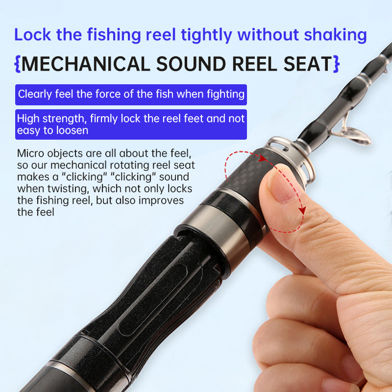 Portable Ultra - Short Carbon Fiber Telescopic Fishing Rod - 1.5m/1.68m/1.8m