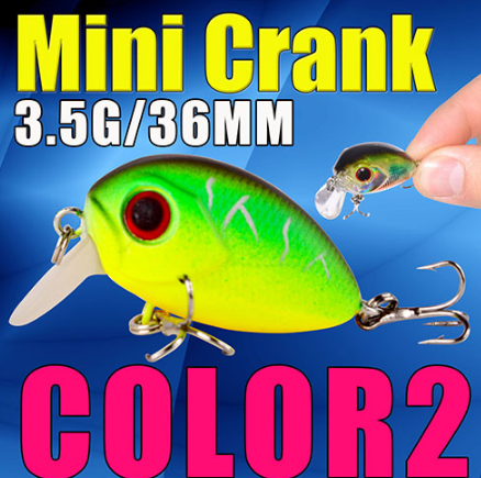 36mm 3.5g Crank Bait Hard Plastic Fishing Lure - High-Quality Wobbler for Carp Fishing