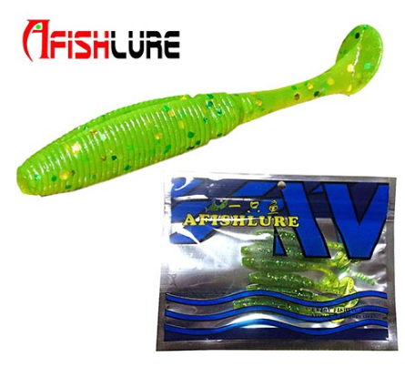 6pcs T Tail Soft Worm Fishing Lures - 3.2g 75mm Paddle Tail for Bass Fishing