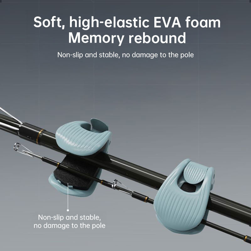 Universal Fishing Rod Holder: Multi-Function Binder Clip with Double Lock & Sponge Pad