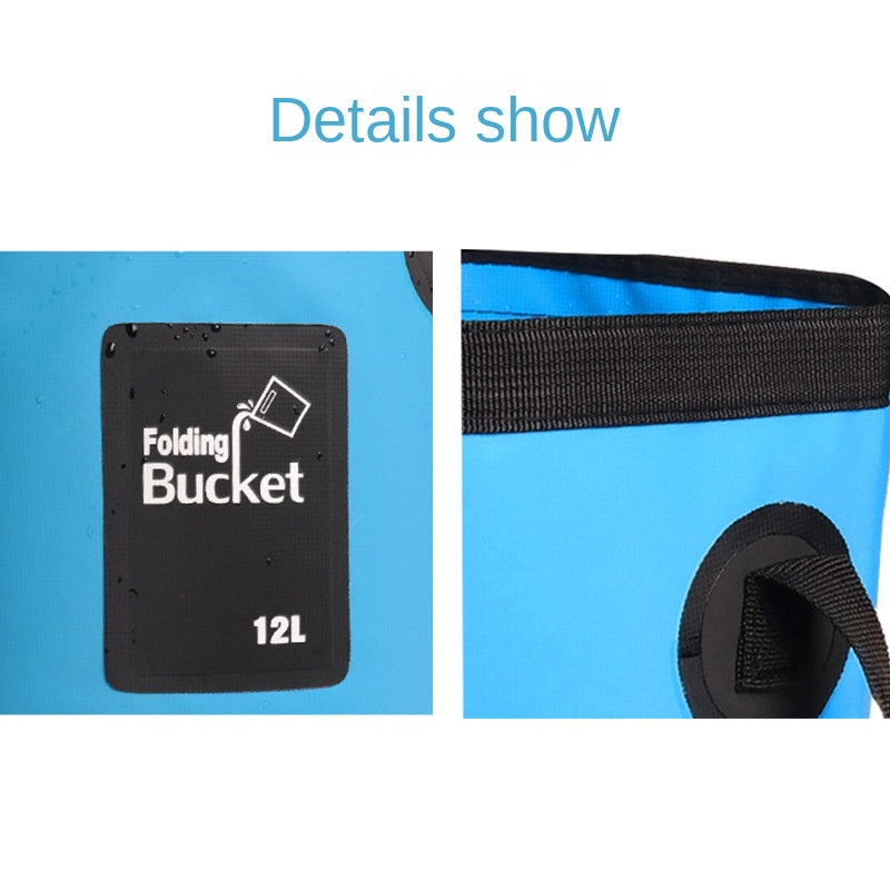 Portable Waterproof Fishing and Camping Bucket Bag - Foldable PVC Water Storage