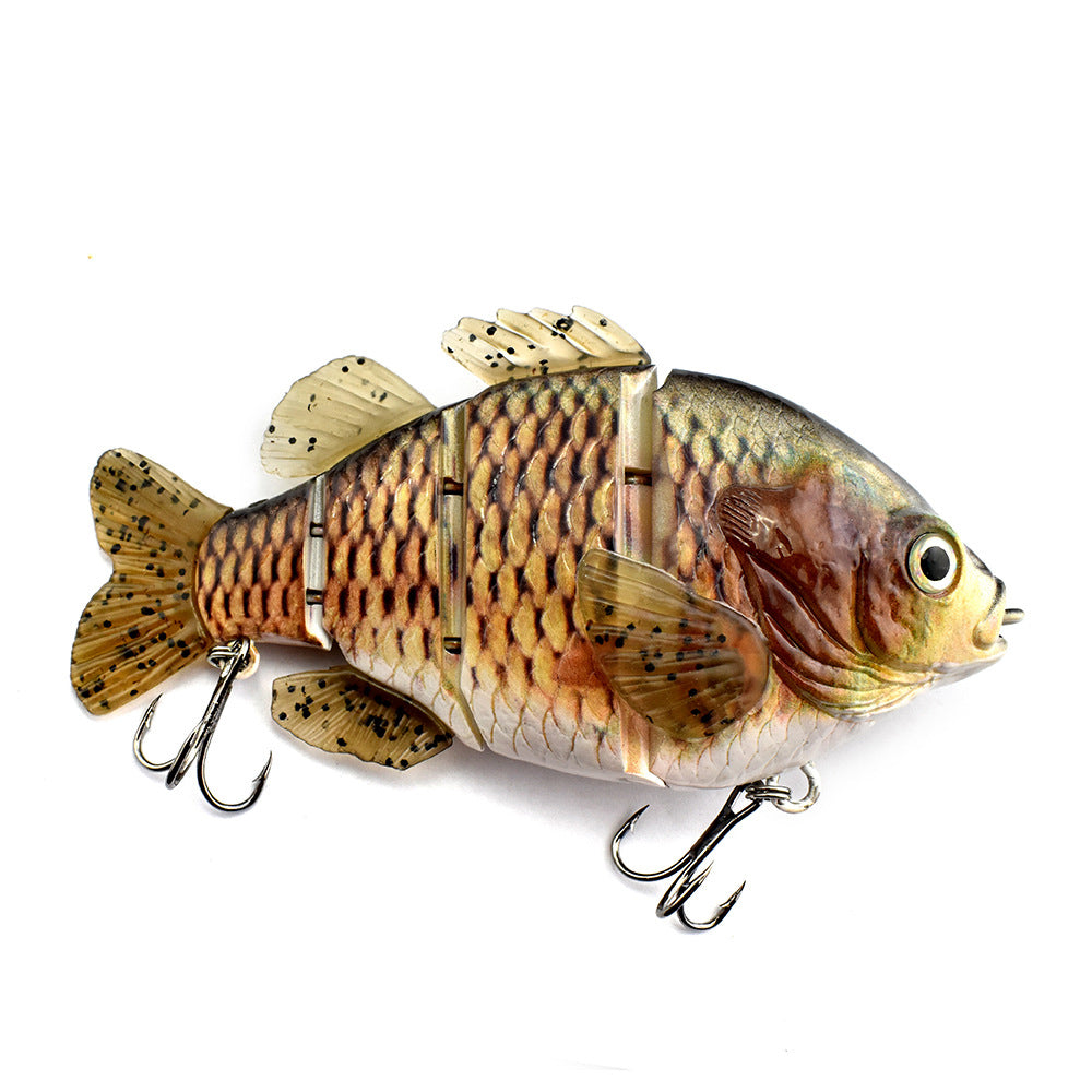 PVC Soft Tail Sub Bait - 4-Section Tilapia Sub Artificial Bait for Freshwater Fishing