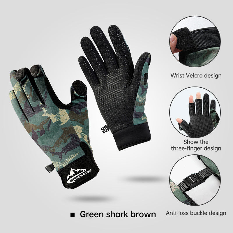 Outdoor Luya Three-Finger Fishing Gloves - Warm, Windproof & Non-Slip