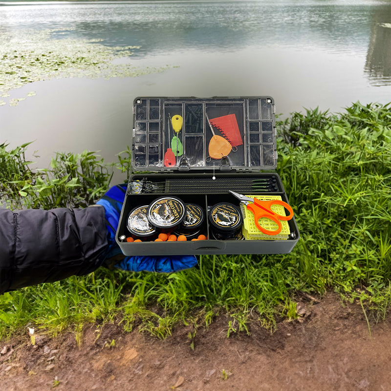 Portable Fishing Storage Box with Magnetic Compartments