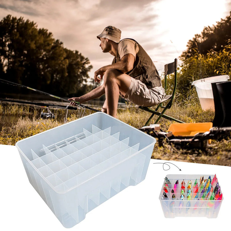 40 Grids Fishing Tackle Box – Durable Plastic Storage for Lures & Hooks