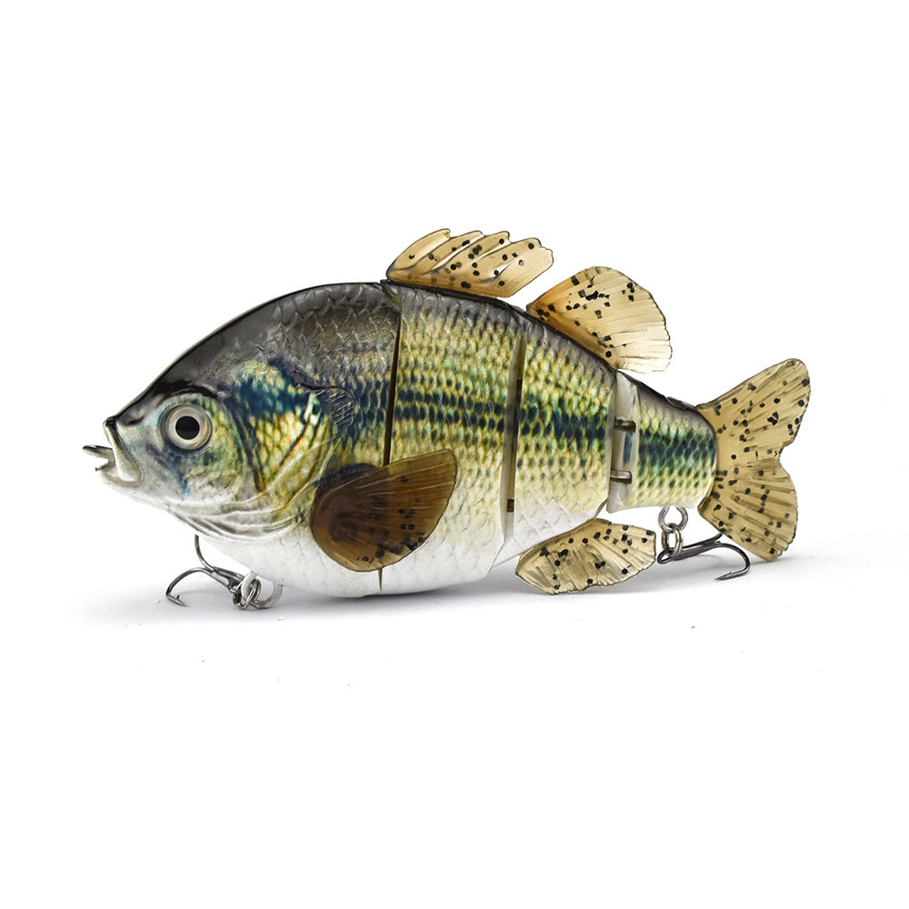 PVC Soft Tail Sub Bait - 4-Section Tilapia Sub Artificial Bait for Freshwater Fishing