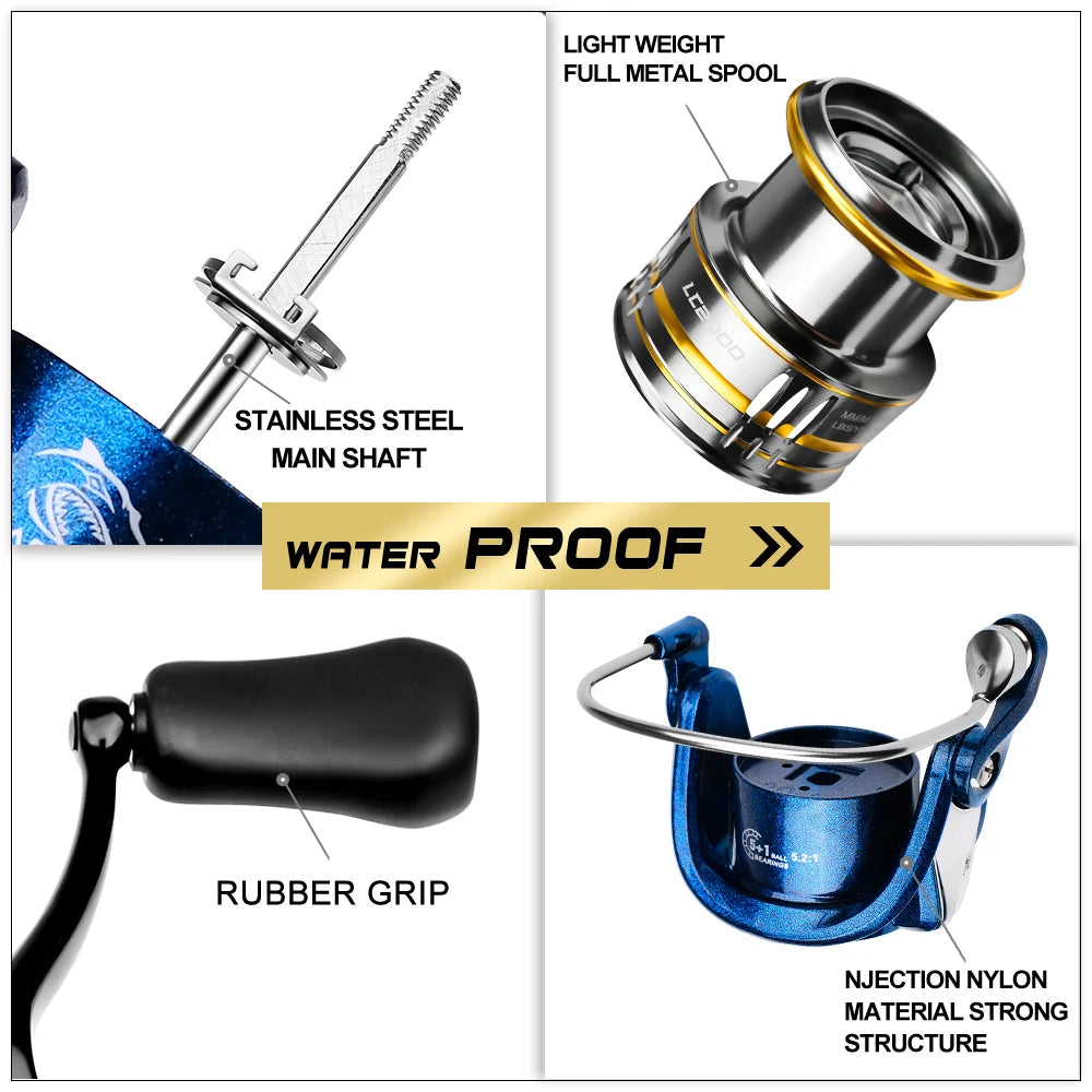 1pc Metal Spinning Wheel with 5.2:1 Speed Ratio – Ideal for Sea Fishing