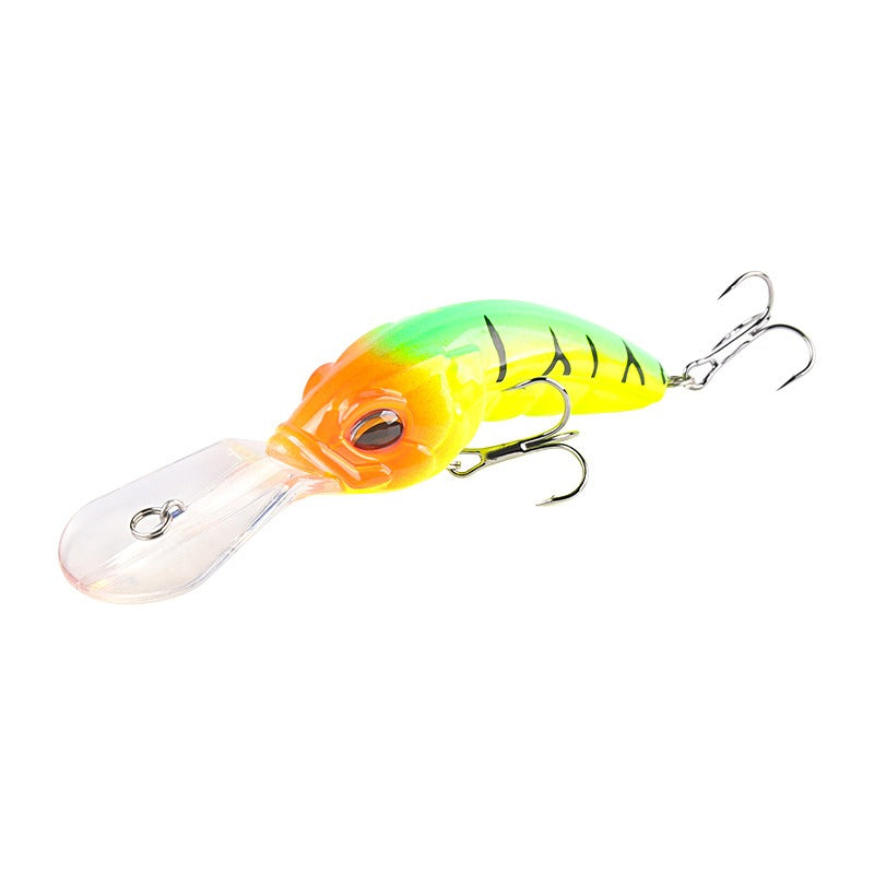 Wide Tongue Deep Dive ABS Rock Mino 10.4cm 14.5g - Enhanced Three Hook Simulated Bait