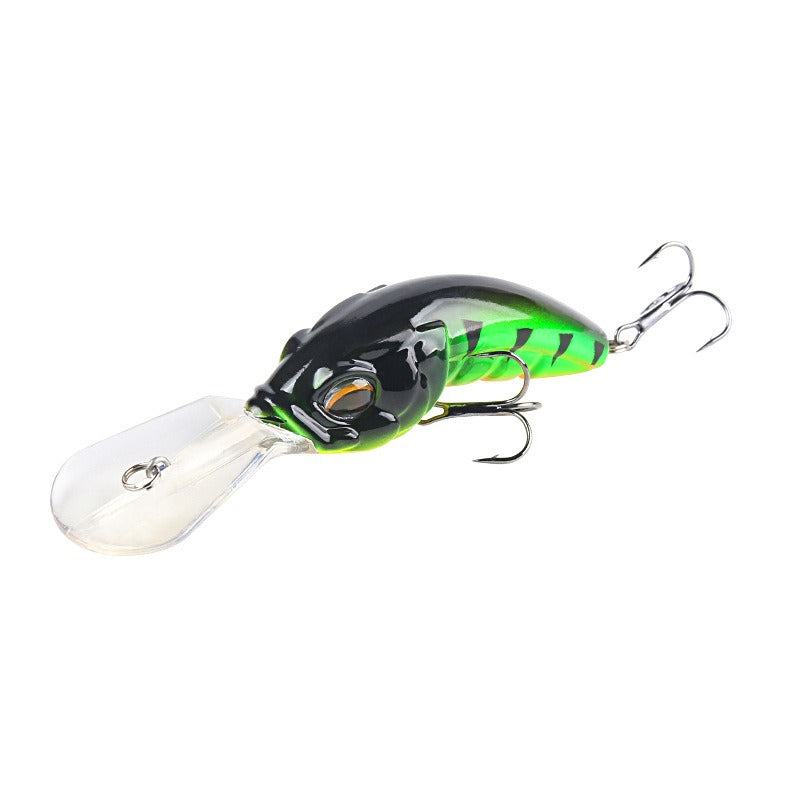 Wide Tongue Deep Dive ABS Rock Mino 10.4cm 14.5g - Enhanced Three Hook Simulated Bait