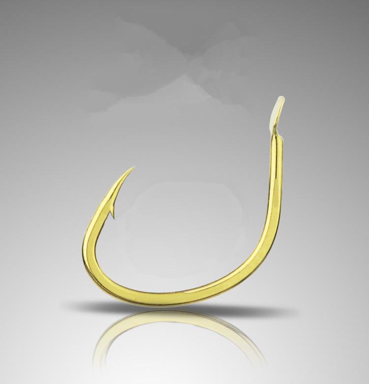 30pcs/box Gold Color Wide Belly Fishing Hooks (Sizes 6#-12#) - Super Sharp Barbed