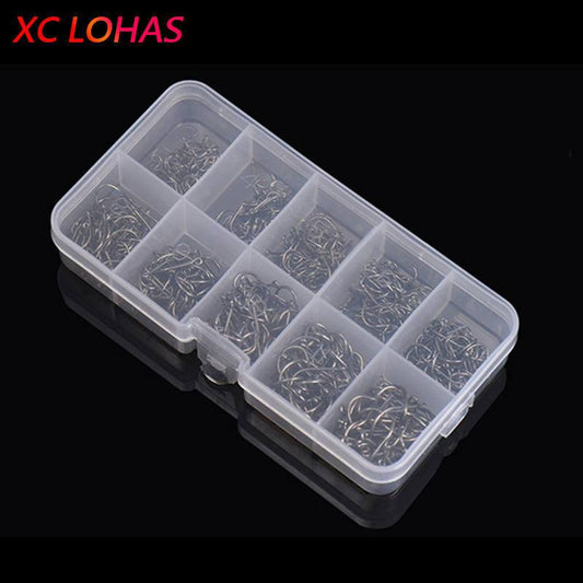 600PCS High Carbon Steel Barbed Circle Fishing Hooks (Sizes 3#-12#)