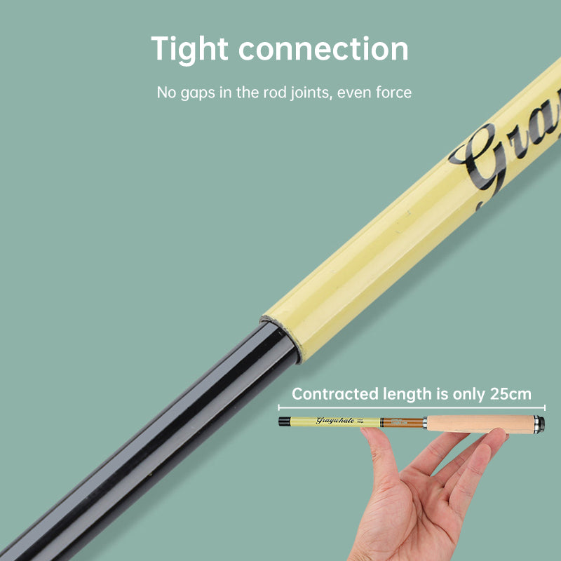 26cm Ultra-Short Portable Telescopic Fishing Rod - Carbon Fiber