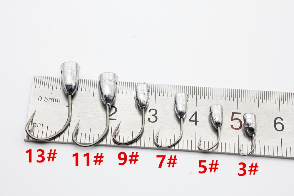 10pcs/bag Overturned Hook Lead Fishing Hooks - Premium Quality for Anglers