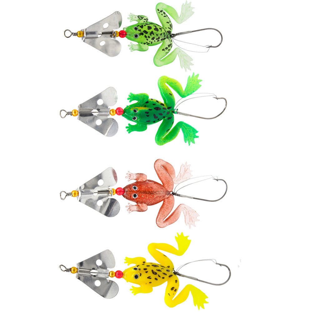 Frogs Fishing Lure Set - 4pcs Rubber Soft Fishing Lures for Bass & Carp