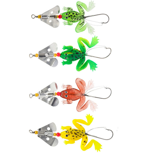 Frogs Fishing Lure Set - 4pcs Rubber Soft Fishing Lures for Bass & Carp