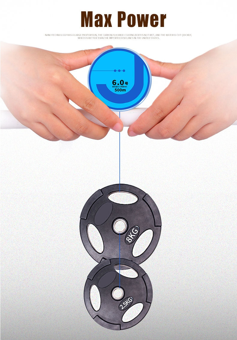 Japanese Durable Fluorocarbon Sea Fishing Line | 500M Monofilament Thread