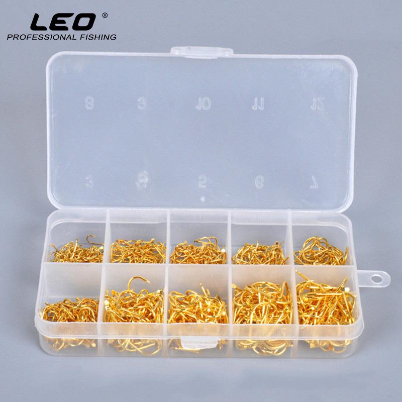 500pcs/box Multiple Sizes Golden Fishing Hooks - Anti-corrosion Flat Head Barbed