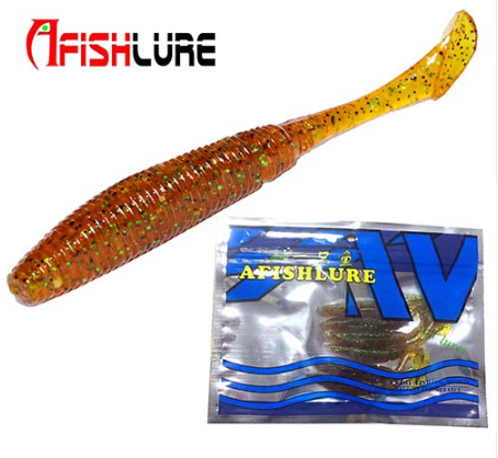 6pcs T Tail Soft Worm Fishing Lures - 3.2g 75mm Paddle Tail for Bass Fishing