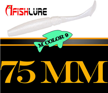 6pcs T Tail Soft Worm Fishing Lures - 3.2g 75mm Paddle Tail for Bass Fishing