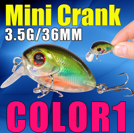 36mm 3.5g Crank Bait Hard Plastic Fishing Lure - High-Quality Wobbler for Carp Fishing