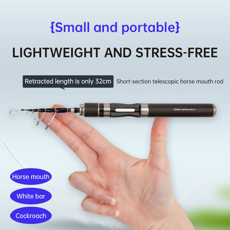 Portable Ultra - Short Carbon Fiber Telescopic Fishing Rod - 1.5m/1.68m/1.8m