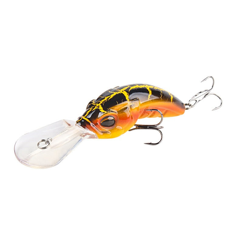 Wide Tongue Deep Dive ABS Rock Mino 10.4cm 14.5g - Enhanced Three Hook Simulated Bait