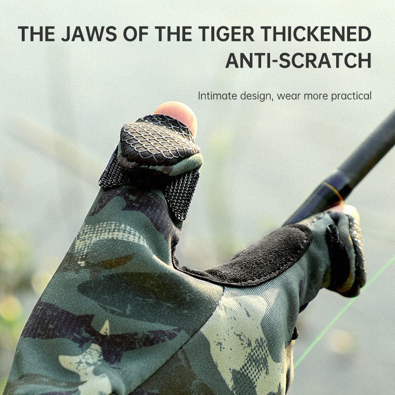 Outdoor Luya Three-Finger Fishing Gloves - Warm, Windproof & Non-Slip