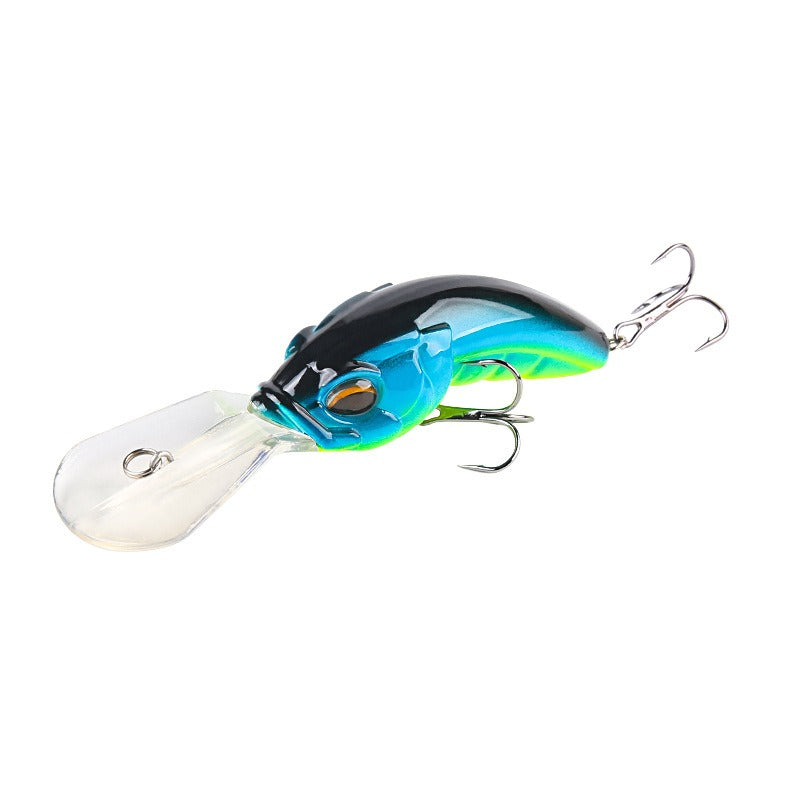 Wide Tongue Deep Dive ABS Rock Mino 10.4cm 14.5g - Enhanced Three Hook Simulated Bait