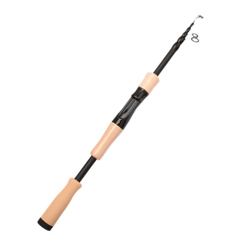1.5 - 2.4M Telescopic Carbon Fishing Rod with Wooden Handle - Rotary Baitcasting (8 - 25g)