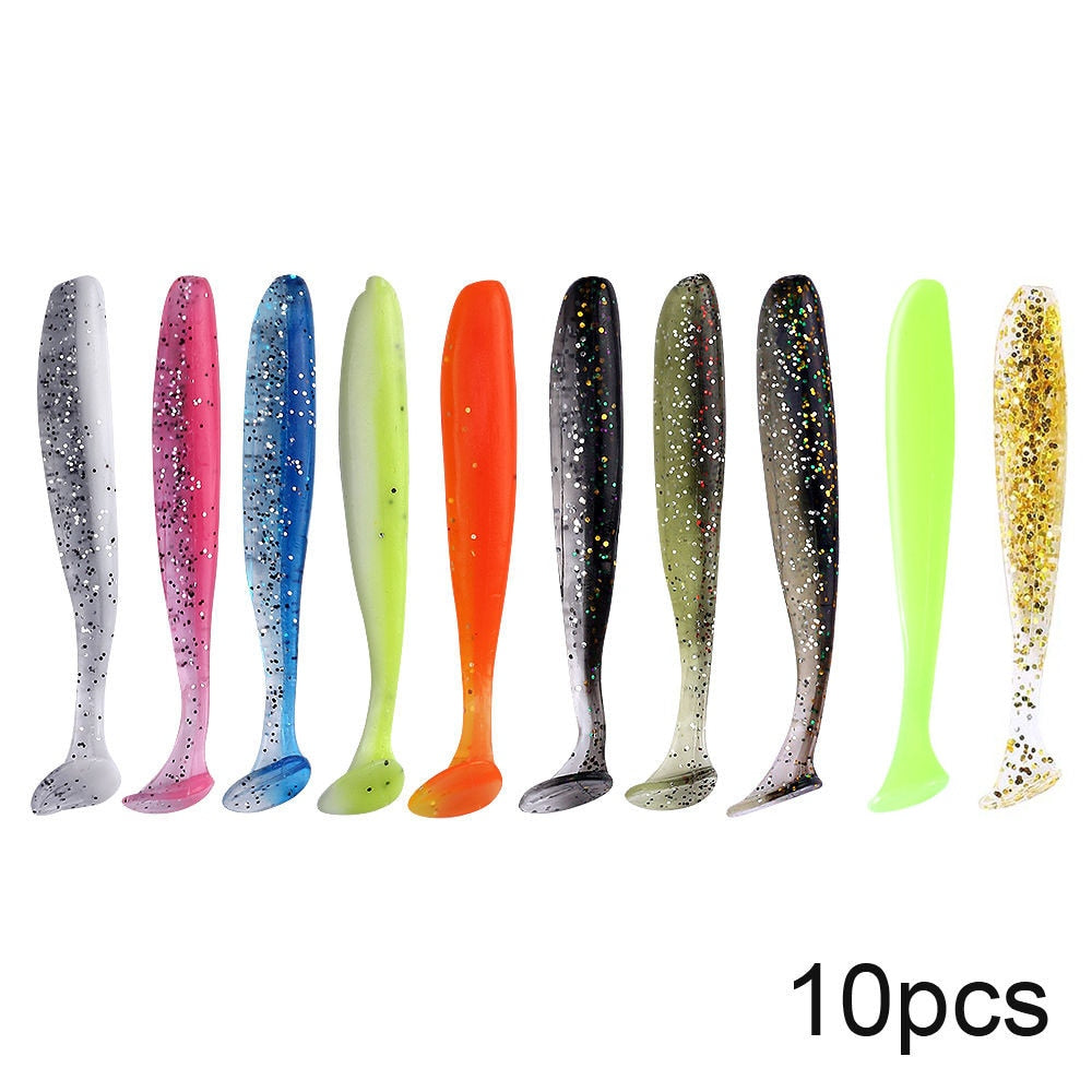 10pcs Soft Lures Silicone Bait 7cm for Sea Fishing