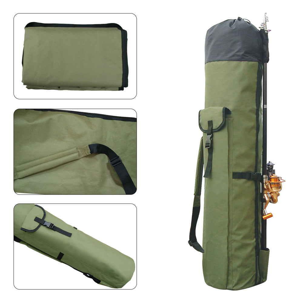 Portable Multifunction Nylon Fishing Bag - Rod & Tackle Storage Case
