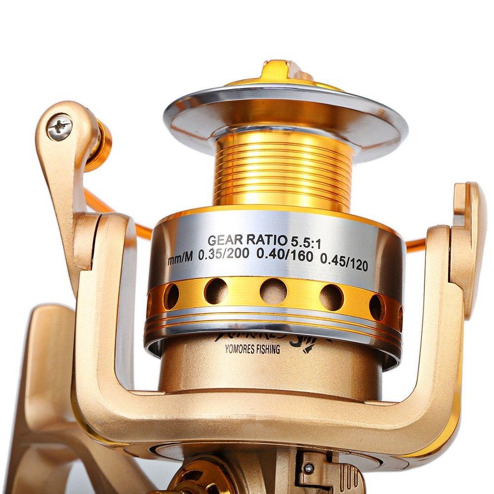 1000 - 7000 Fishing Reel Metal Spool Spinning Fishing Reels - 10-Ball Bearing 5.5:1 Gear Ratio