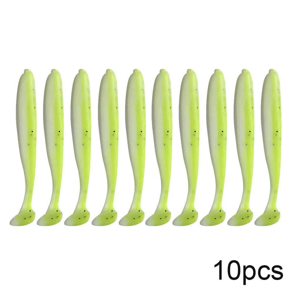 10pcs Soft Lures Silicone Bait 7cm for Sea Fishing