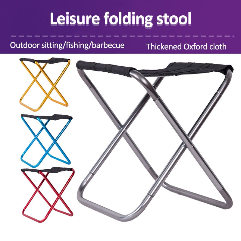 Portable Aluminum Folding Stool Chair for Fishing and Camping