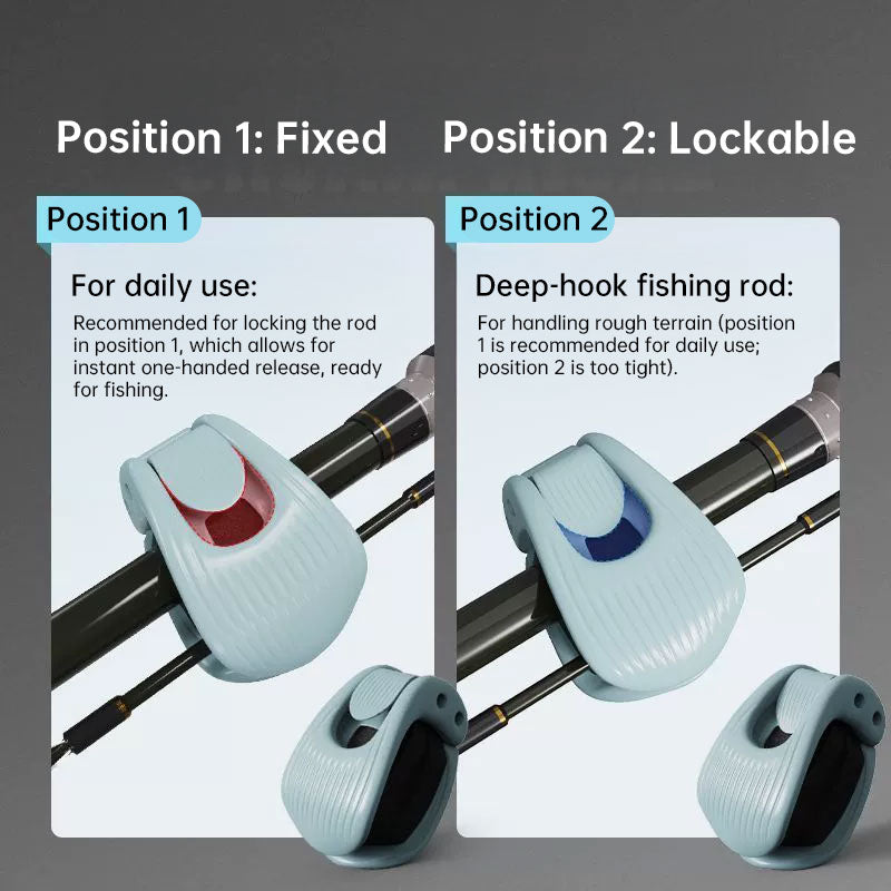 Universal Fishing Rod Holder: Multi-Function Binder Clip with Double Lock & Sponge Pad