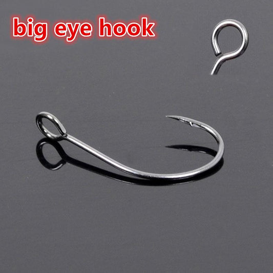 50pcs Big Eye Fishing Hooks - High Carbon Stainless Steel