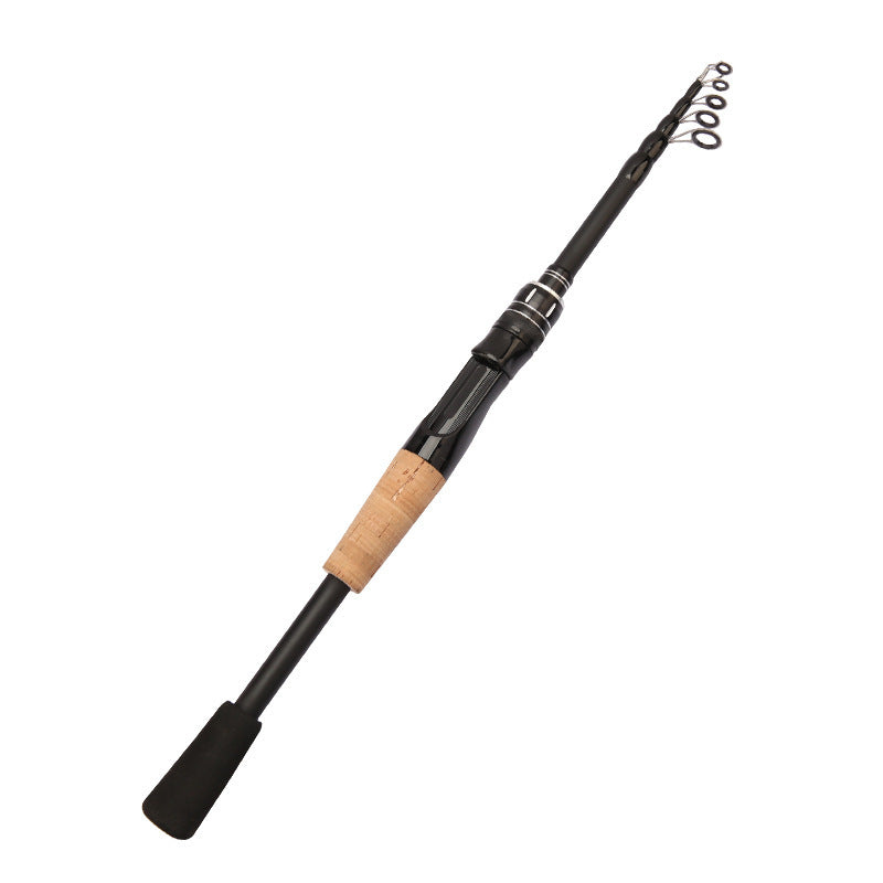1.5 - 2.4M Telescopic Carbon Fishing Rod with Wooden Handle - Rotary Baitcasting (8 - 25g)