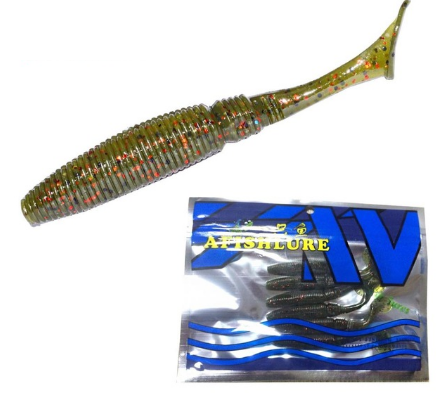 6pcs T Tail Soft Worm Fishing Lures - 3.2g 75mm Paddle Tail for Bass Fishing