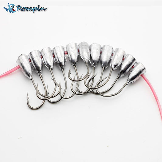 10pcs/bag Overturned Hook Lead Fishing Hooks - Premium Quality for Anglers