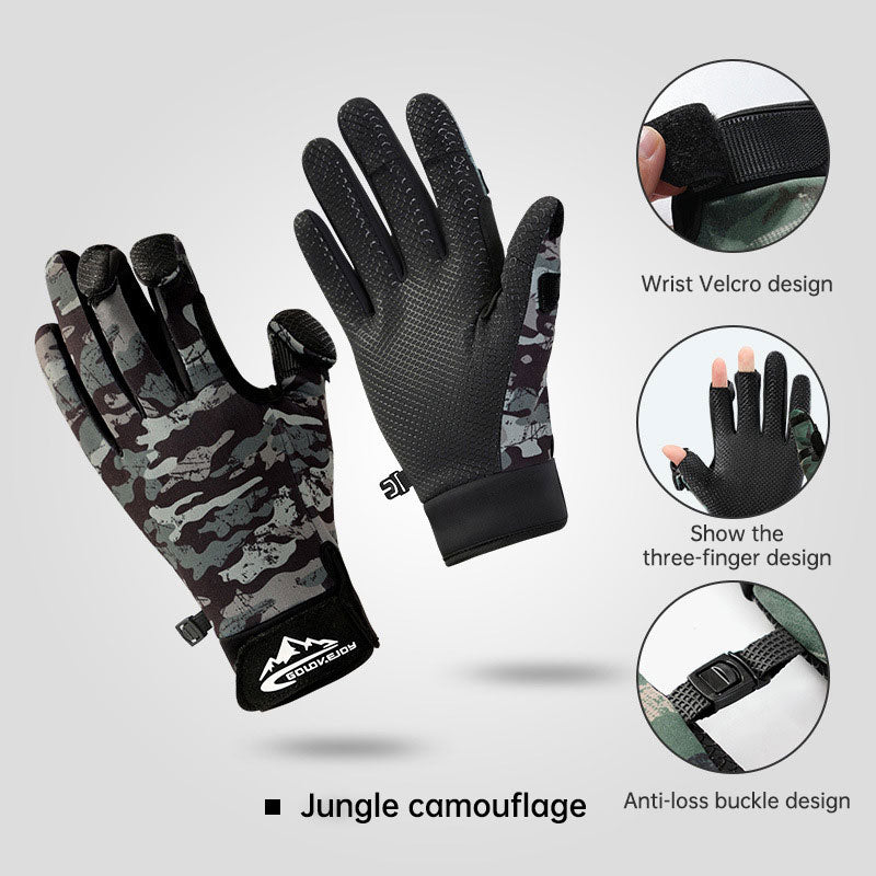 Outdoor Luya Three-Finger Fishing Gloves - Warm, Windproof & Non-Slip