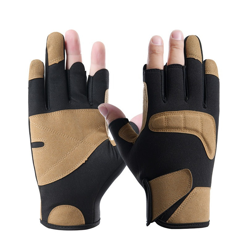 Professional Grade Fishing Gloves for Men and Women - Waterproof, Non-Stick Bait, Exposed Three Finger Design