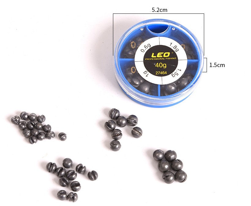 LEO Mini Round Fishing Lead Weights Set - 4 Sizes (0.6g, 1g, 1.5g, 1.8g)