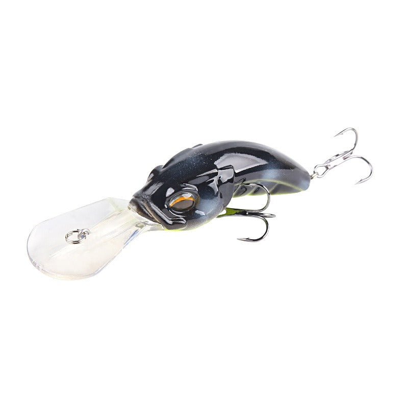 Wide Tongue Deep Dive ABS Rock Mino 10.4cm 14.5g - Enhanced Three Hook Simulated Bait
