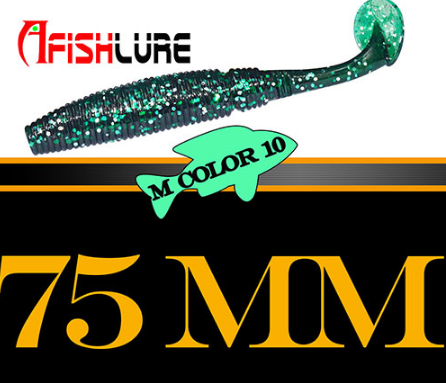 6pcs T Tail Soft Worm Fishing Lures - 3.2g 75mm Paddle Tail for Bass Fishing