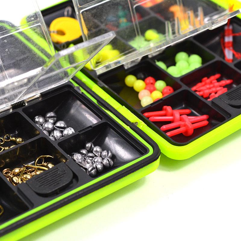 100 Pcs Fly Fishing Accessories Box - Hooks, Sinkers, Swivels & Connectors